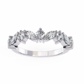 White Gold Marquise & Round Diamond Alternating Band Ring
