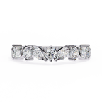 White Gold Marquise & Round Diamond Alternating Band Ring