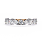 Rose Gold Marquise & Round Diamond Alternating Two-Tone Band Ring
