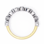 Yellow Gold Marquise & Round Alternating Diamond Band Ring