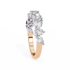 Rose Gold Marquise & Round Diamond Alternating Two-Tone Band Ring