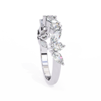 White Gold Marquise & Round Diamond Alternating Band Ring