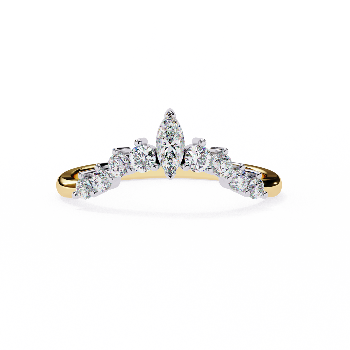 Natural Diamond Marquise Crown Band