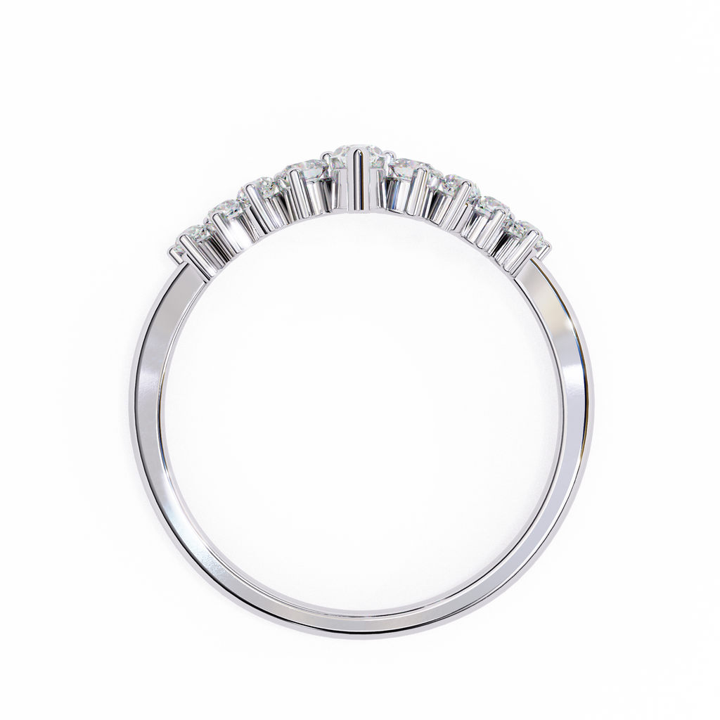 White Gold Marquise Crown Tiara Diamond Band Ring