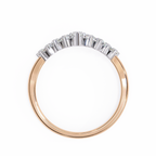 Rose Gold Marquise Crown Tiara Diamond Band Ring