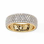 Yellow Gold Five-Row Pavé Full Eternity Diamond Band Ring