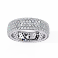 White Gold Round Diamond Multi-Row Pavé Full Eternity Band Ring