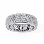 White Gold Round Diamond Multi-Row Pavé Full Eternity Band Ring