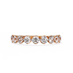 Rose Gold Round Diamond Shared Prong Half Eternity Band Ring