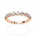 Rose Gold Round Diamond Shared Prong Half Eternity Band Ring