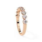 Rose Gold Round Diamond Shared Prong Half Eternity Band Ring