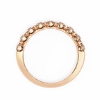 Rose Gold Round Diamond Shared Prong Half Eternity Band Ring