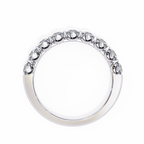 White Gold Round Diamond Shared Prong Half Eternity Band Ring