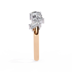 Rose Gold Scattered Baguette Diamond Two-Tone Band Ring
