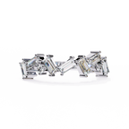 White Gold Scattered Baguette Diamond Band Ring