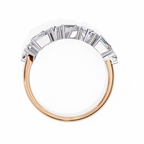Rose Gold Scattered Baguette Diamond Two-Tone Band Ring