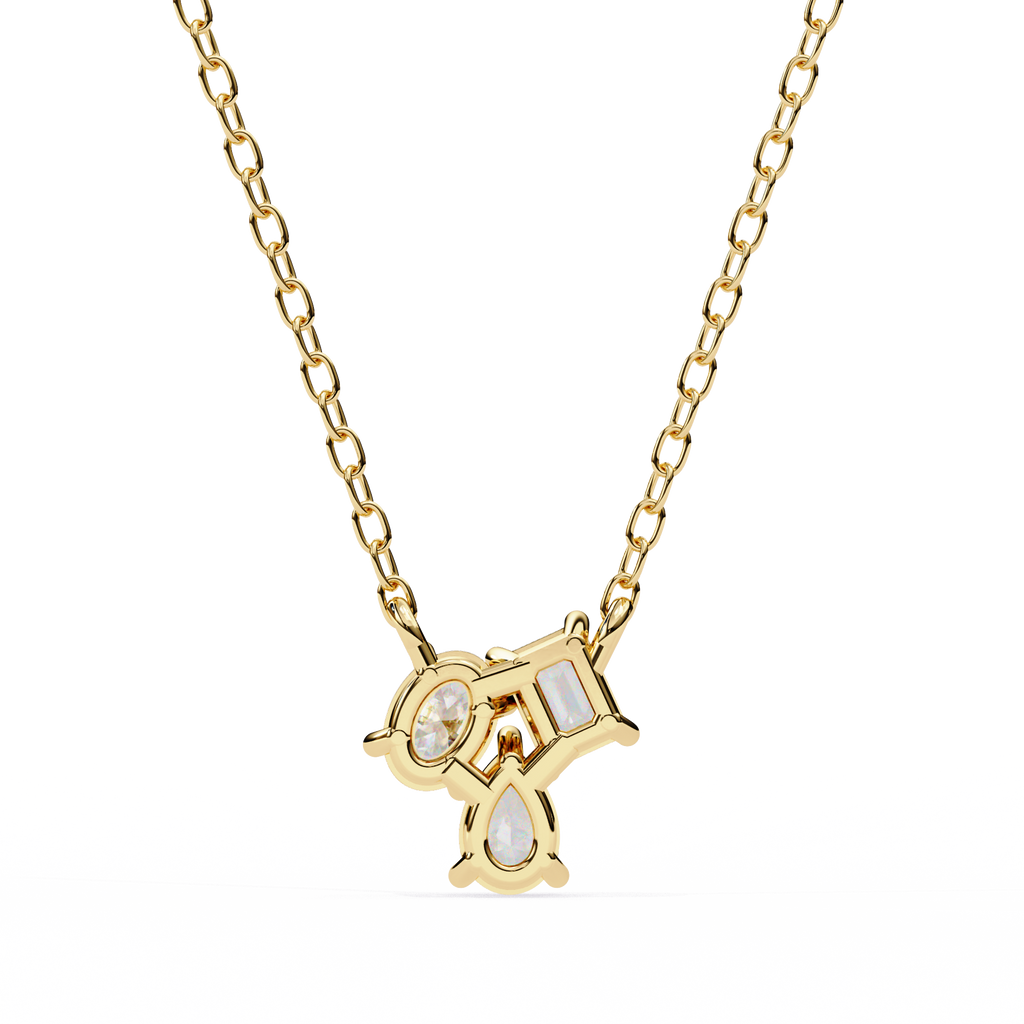 Trio Mixed-Cut Natural Diamond Cluster Pendant