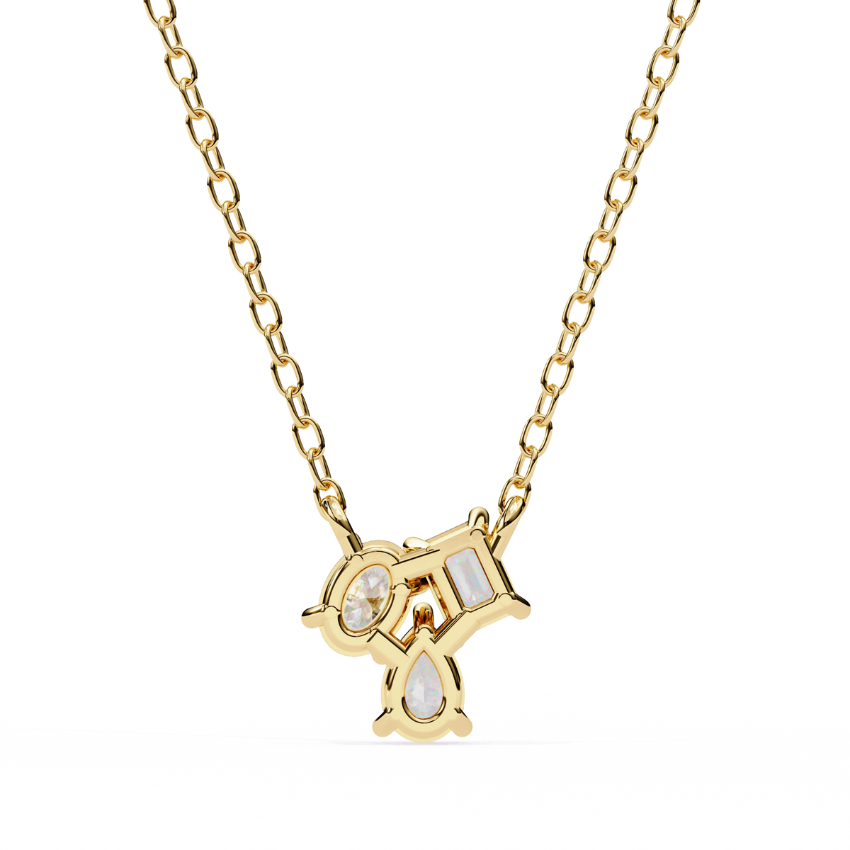 Trio Mixed-Cut Natural Diamond Cluster Pendant