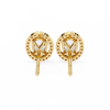 Gold Oval Cut Diamond Halo Stud Earring