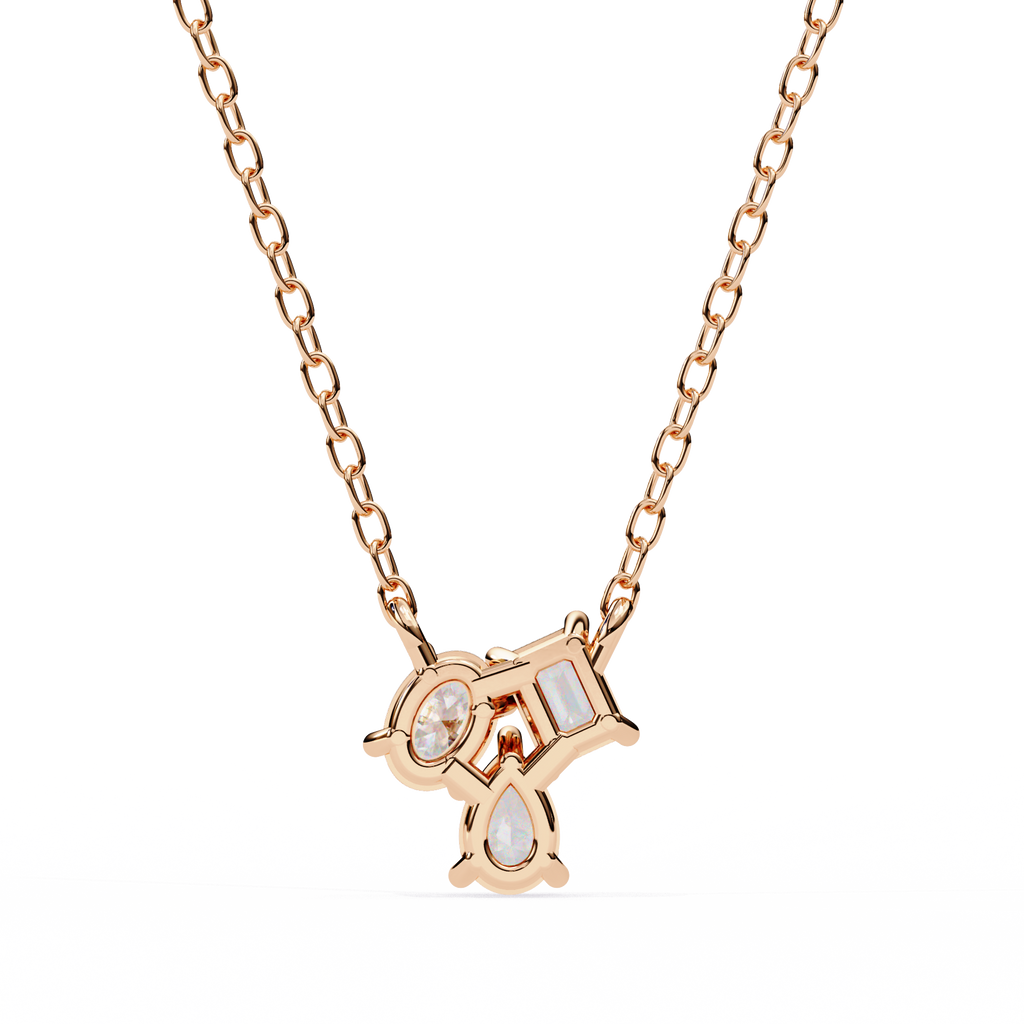 Trio Mixed-Cut Natural Diamond Cluster Pendant