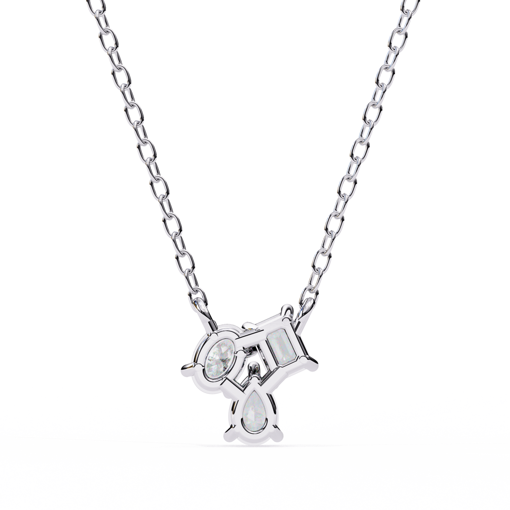 Trio Mixed-Cut Natural Diamond Cluster Pendant