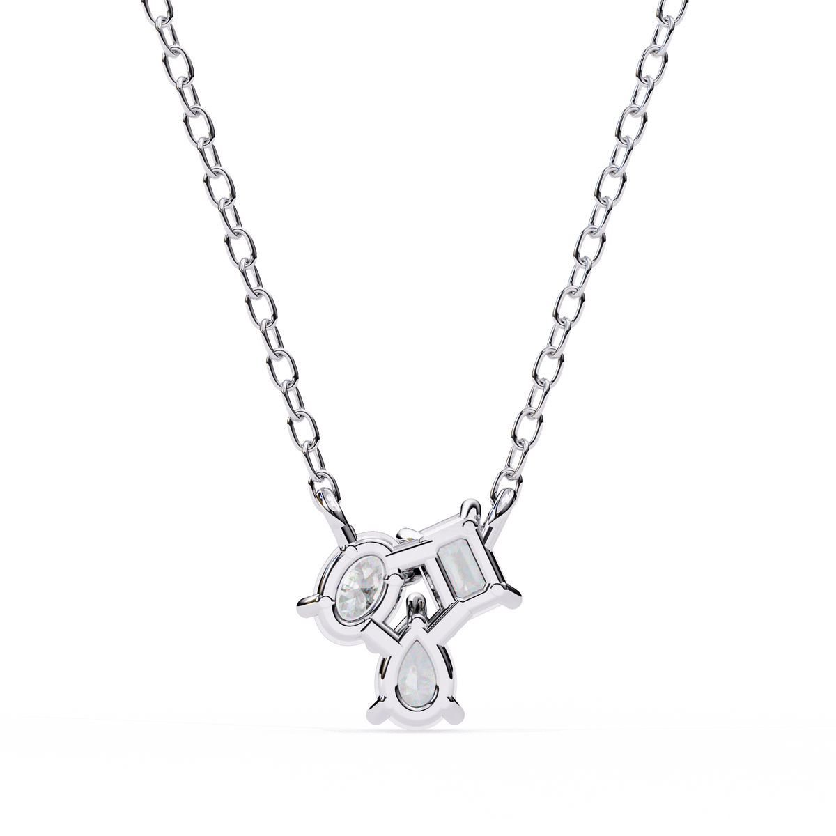 Trio Mixed-Cut Natural Diamond Cluster Pendant