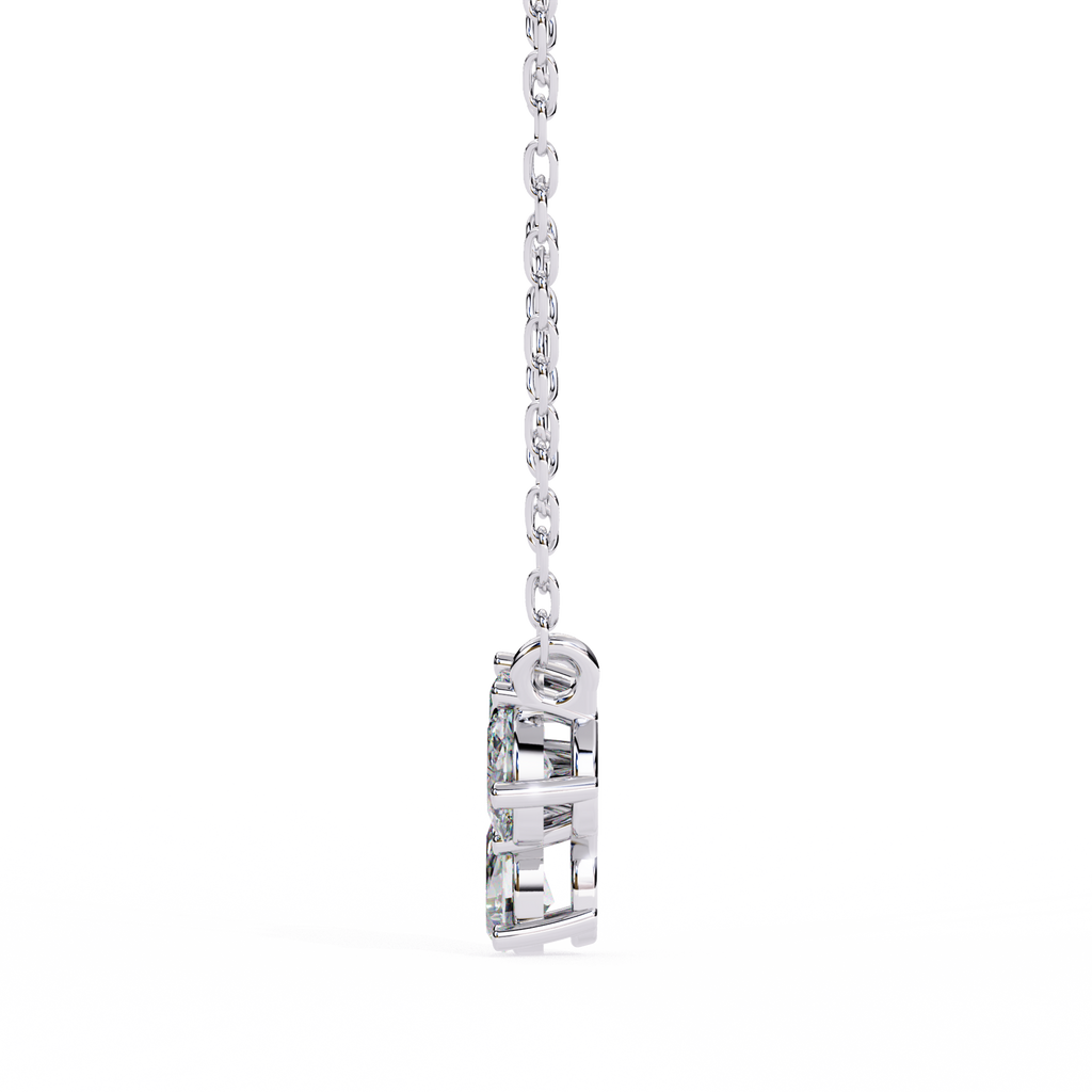 Trio Mixed-Cut Natural Diamond Cluster Pendant