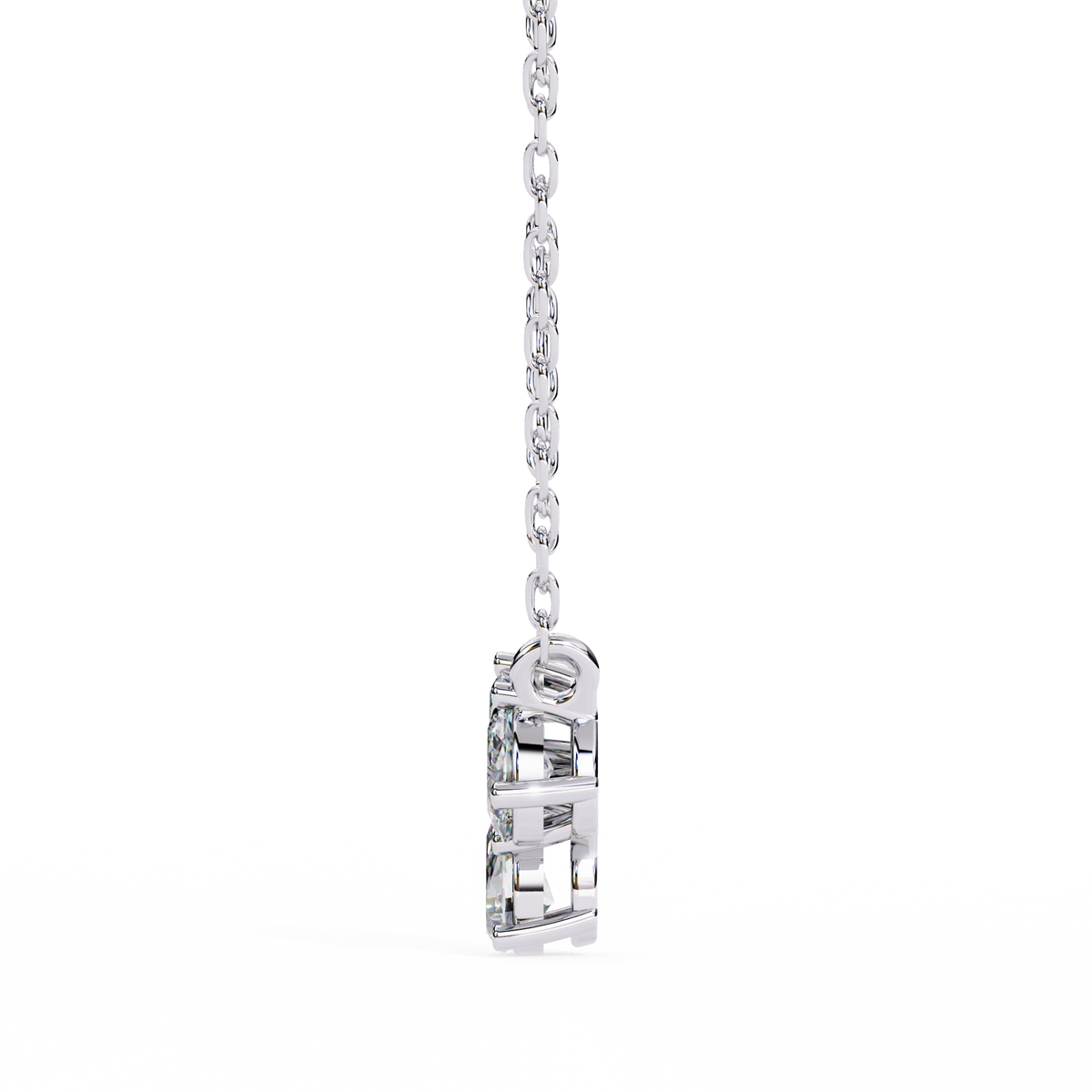 Trio Mixed-Cut Natural Diamond Cluster Pendant