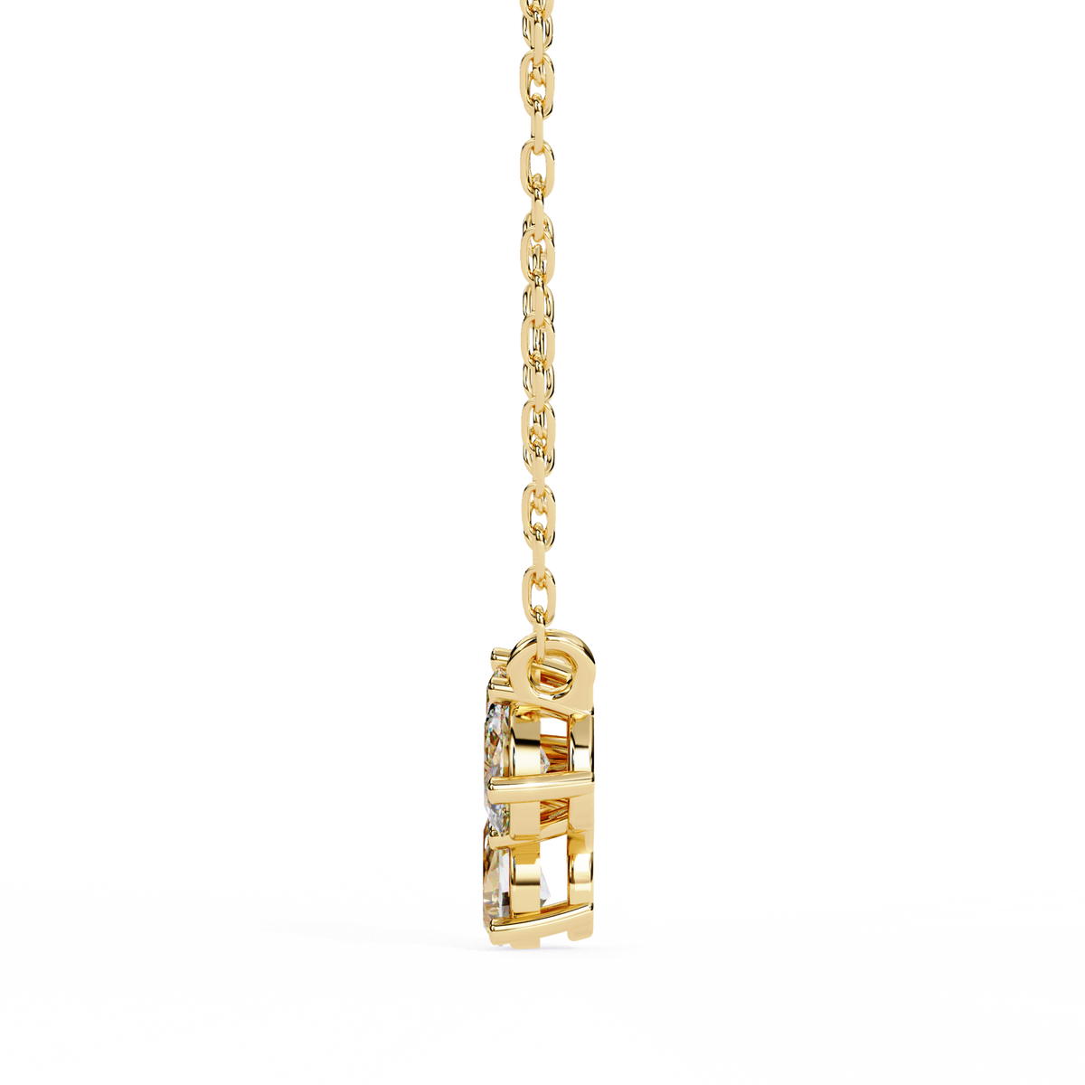 Trio Mixed-Cut Natural Diamond Cluster Pendant
