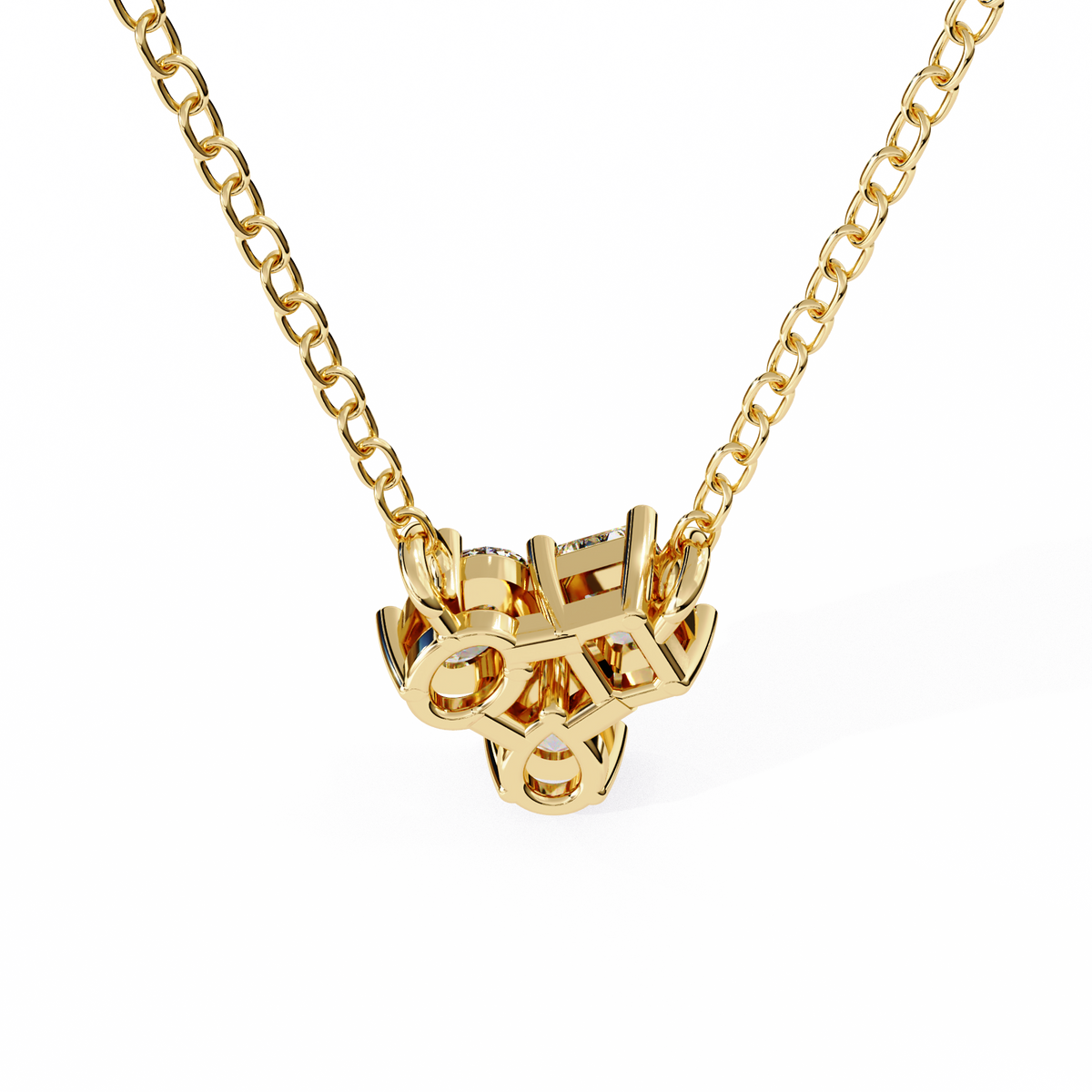 Trio Mixed-Cut Natural Diamond Cluster Pendant