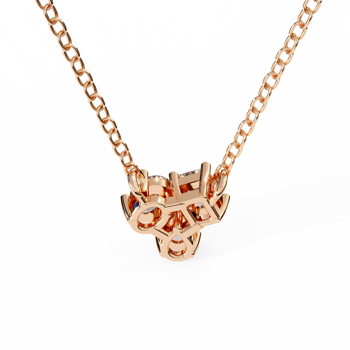 Trio Mixed-Cut Natural Diamond Cluster Pendant