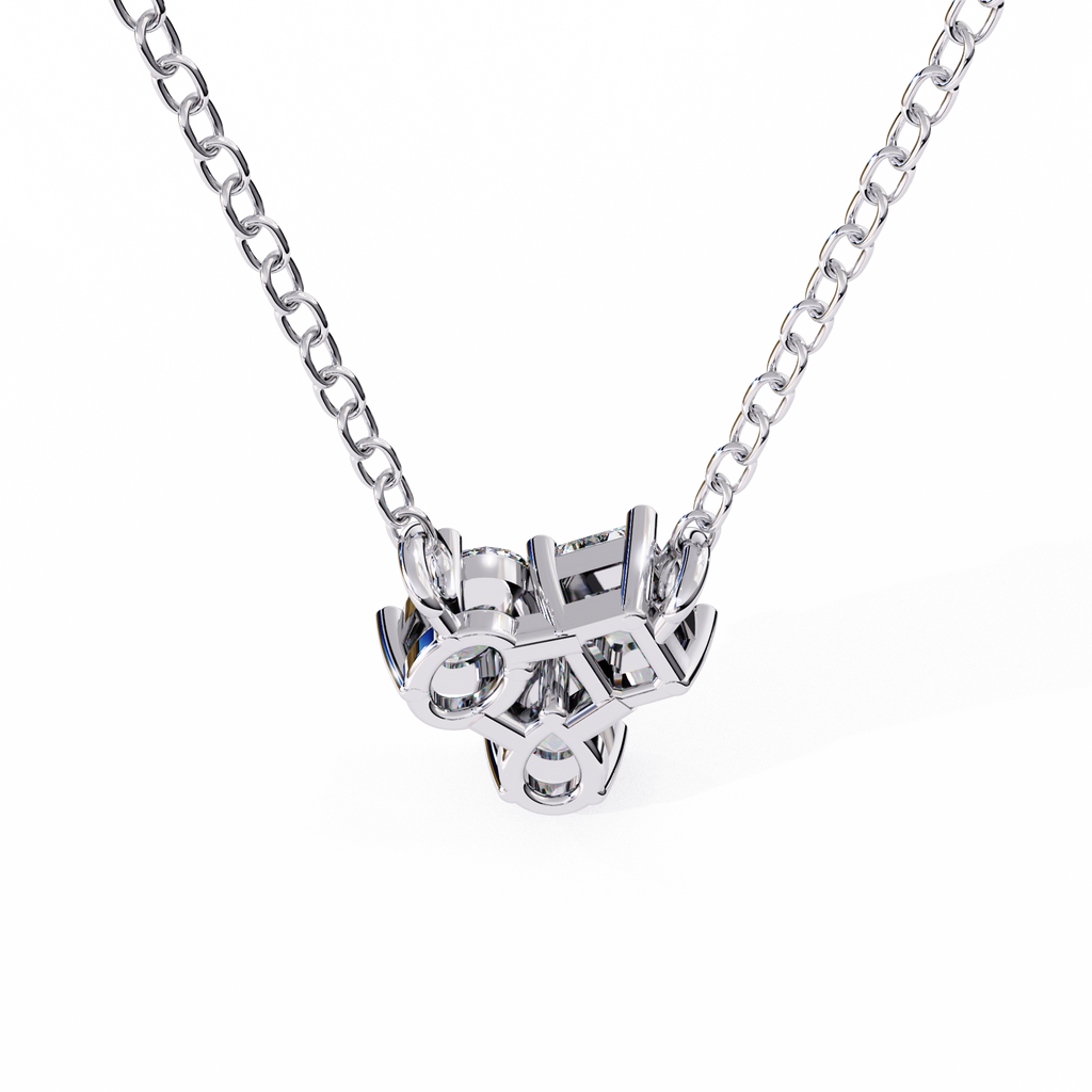 Trio Mixed-Cut Natural Diamond Cluster Pendant