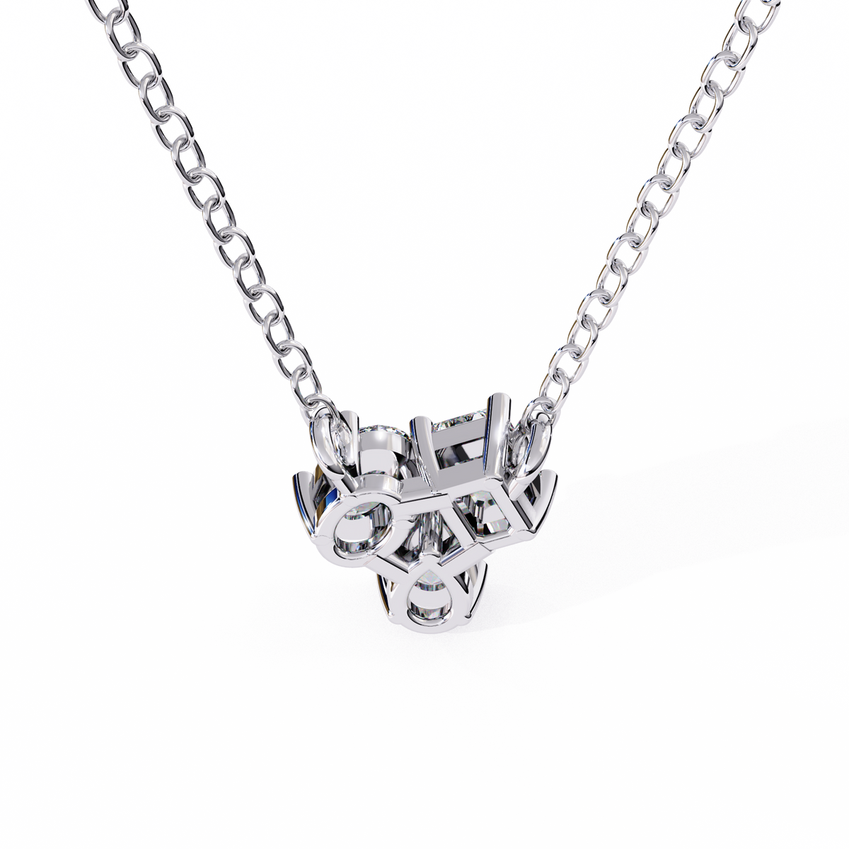 Trio Mixed-Cut Natural Diamond Cluster Pendant
