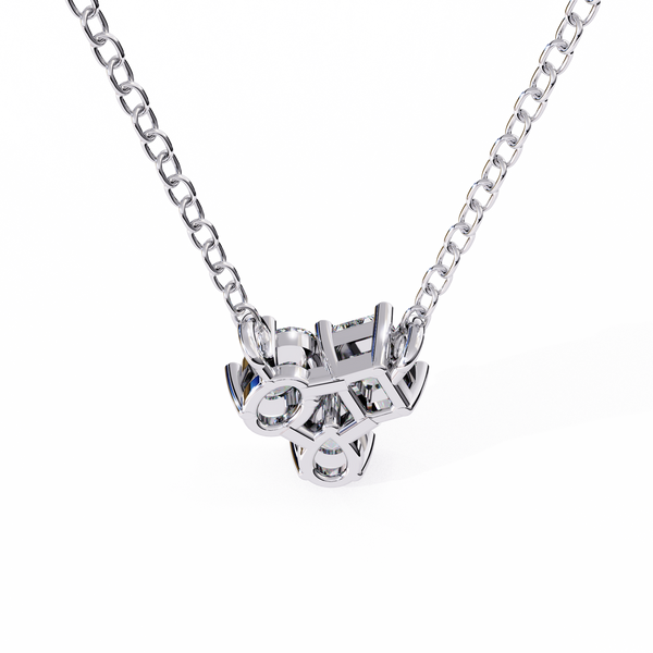 Trio Mixed-Cut Natural Diamond Cluster Pendant