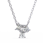 Trio Mixed-Cut Natural Diamond Cluster Pendant
