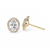 Gold Oval Cut Diamond Halo Stud Earring
