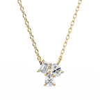 Trio Mixed-Cut Natural Diamond Cluster Pendant