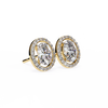 Gold Oval Cut Diamond Halo Stud Earring