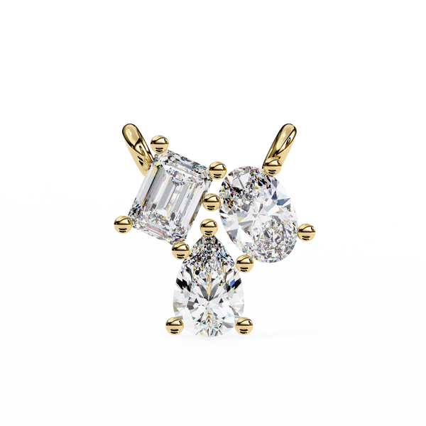 Trio Mixed-Cut Natural Diamond Cluster Pendant