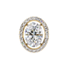 Gold Oval Cut Diamond Halo Stud Earring