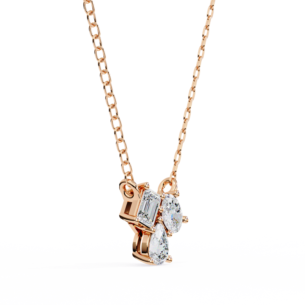 Trio Mixed-Cut Natural Diamond Cluster Pendant