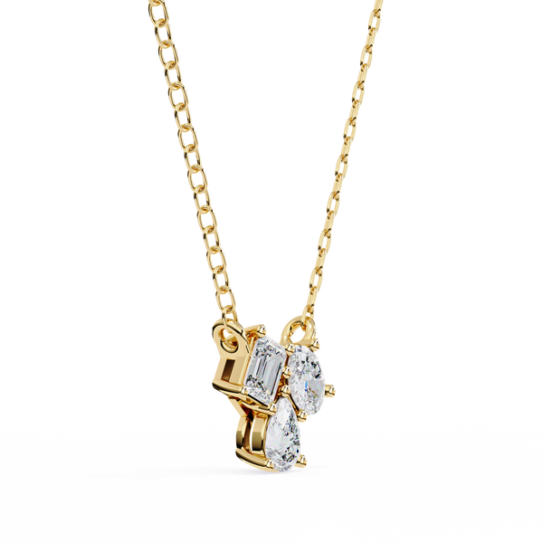 Trio Mixed-Cut Natural Diamond Cluster Pendant