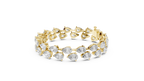 Gold Diamond Alternating Pear Cluster Bracelet