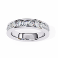 White Gold Round Diamond Channel-Set Half Eternity Band Ring
