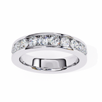 White Gold Round Diamond Channel-Set Half Eternity Band Ring