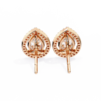 Rose Gold Pear Cut Diamond Open Halo Stud Earrings
