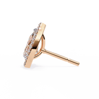 Rose Gold Pear Cut Diamond Open Halo Stud Earrings