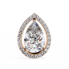 Rose Gold Pear Cut Diamond Open Halo Stud Earrings