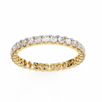 Yellow Gold Full Eternity Round Pavé Diamond Band Ring