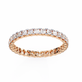 Rose Gold Round Diamond Shared Prong Full Eternity Band Ring